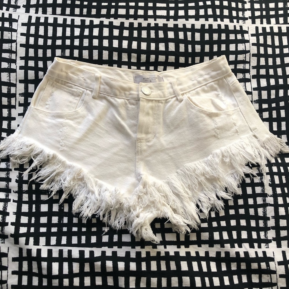 White denim shorts